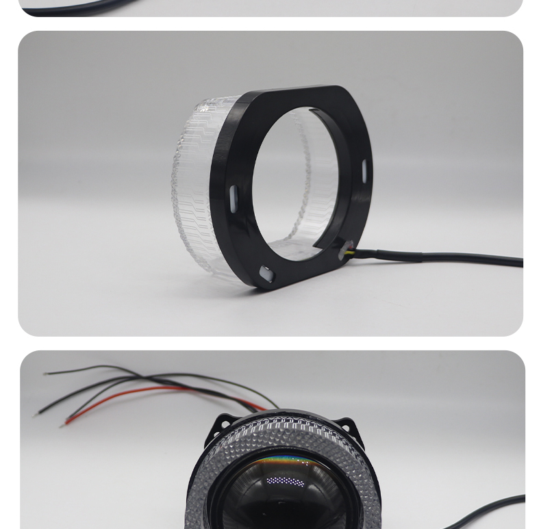 Aililaisi for Universal car 2.5inch light guide angel eye integrated cover C-shaped Install daytime running lights Headlights