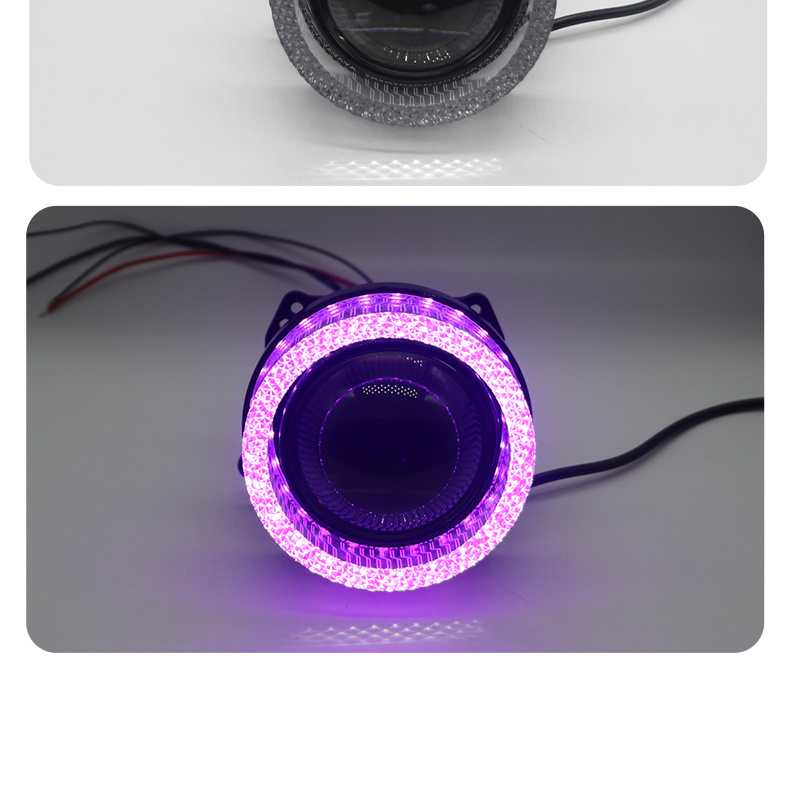 Aililaisi for Universal car 2.5inch light guide angel eye integrated cover C-shaped Install daytime running lights Headlights