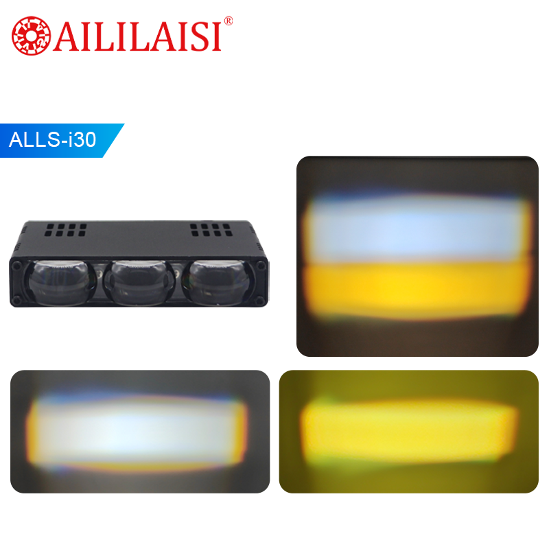 Aililaisi I30 3 Lens Headlight Motorcycle LED Projector Lens Auxillary Spotlight High Lumen White Yellow Driving Fog Lights Mini