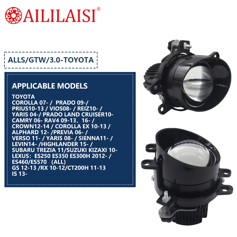 Aililaisi Bi LED Projector Lens Fog Light 3Inch 80W New Condition Fog Lamp for Toyota Lexus Subaru Suzuki Visibility Enhancement