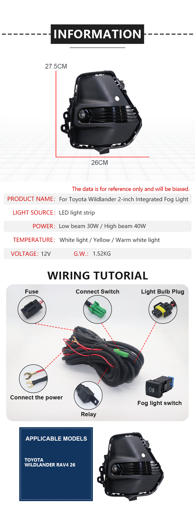 [Copy]AILILAISI 2 Inch Bi-LED Fog Lamp Dual Beam Projector Light OE Fit for Chery Arrizo 8 Fulwin A8 2022-2025 Automotive Front Foglight Upgrade