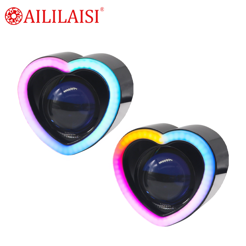 Universal 2.5inch Love Decorative Cover Ring Light LED Shroud Halo Decorative Retrofitted Upgrade for Motorcycle Car Headlamp