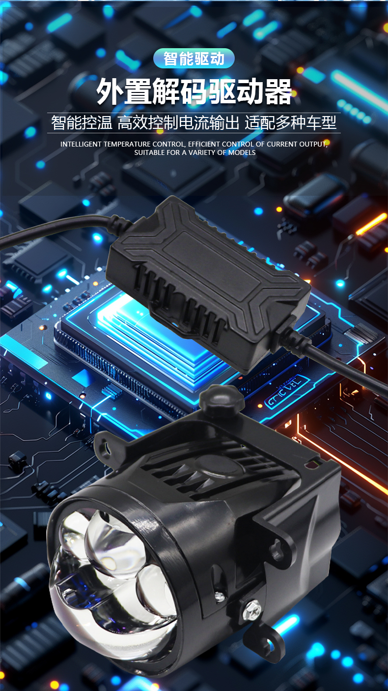 3 Inch Borosilicate Glass blue membrane Lens Projector Car BI Led Fog Driving Lights Fog Lamp with Bracket Universal 6000K laser