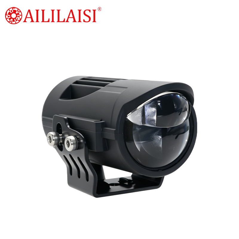 45W Motorcycle Spotlight Bi LED Projector Lens Fog Light Dual Color Auxiliary Driving Lamp Universal for Motorbike Car SUV Truck