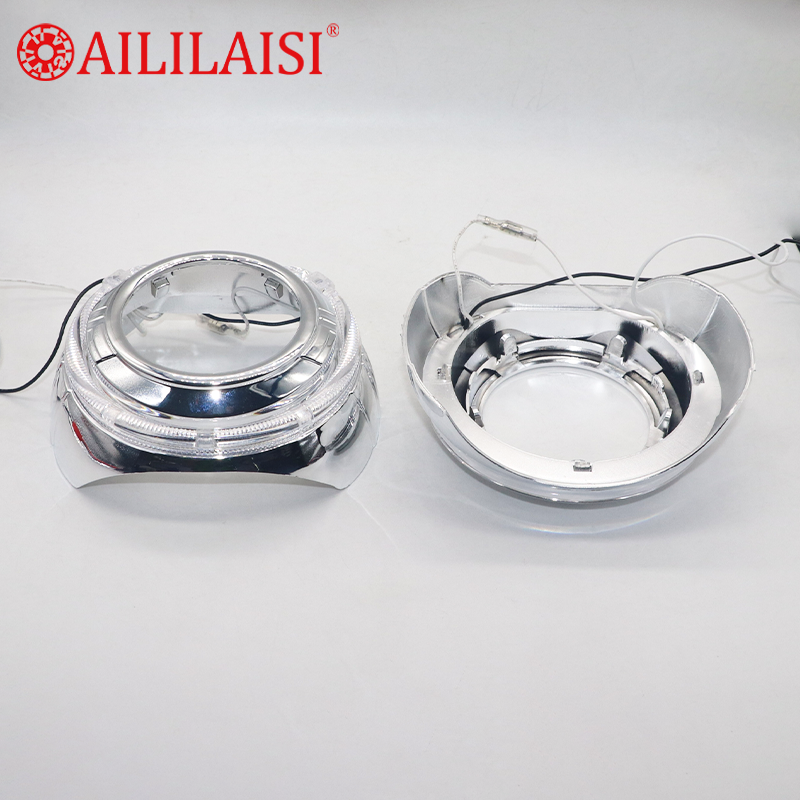 Headlight Assembly with DRL Turn Signal Universal Round Car Headlight Decorative Cover Face Mask for Jeep Wrangler SUV Offroad