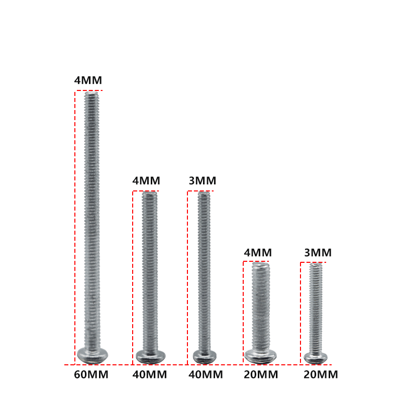 304 Stainless Steel Cross Round Head Screw Recessed Flat Countersunk Fasteners Auto Parts Shaped Pan Bolt Round Machine Tooth