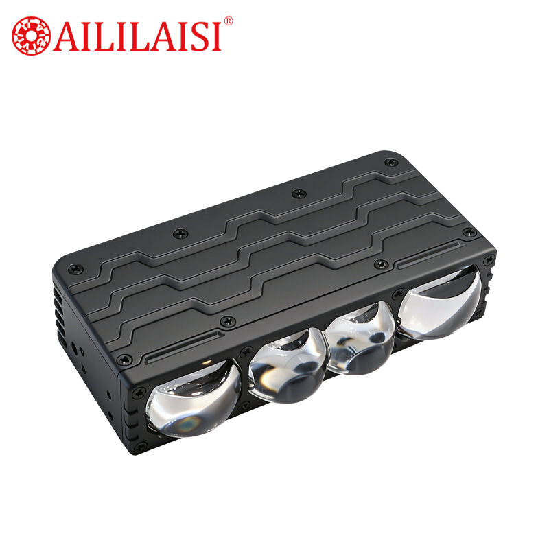 4Lens Eyes Quadruple Lens Bi LED Spotlight High Low Beam Motorcycle Grille Fog Driving Auxiliary Light Offroad Exterior Lamp 95W