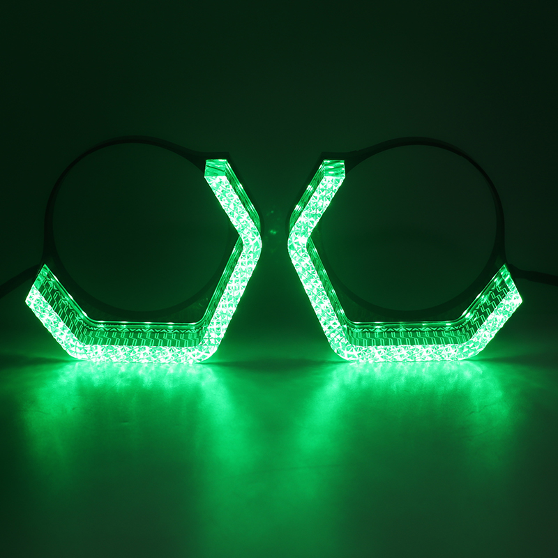 Aililaisi Universal Car 3 Inch Light Guide Angel Eye Integrated Cover Headlights Crystal Projector Lens App Control Sport Sedan