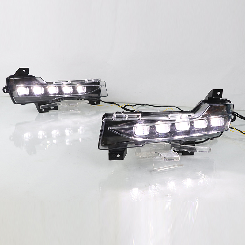 LED DRL Daytime Running Light Dual Color White Yellow Sequential Flowing Turn Signal Light for Tesla Model 3 Model Y Amber Water