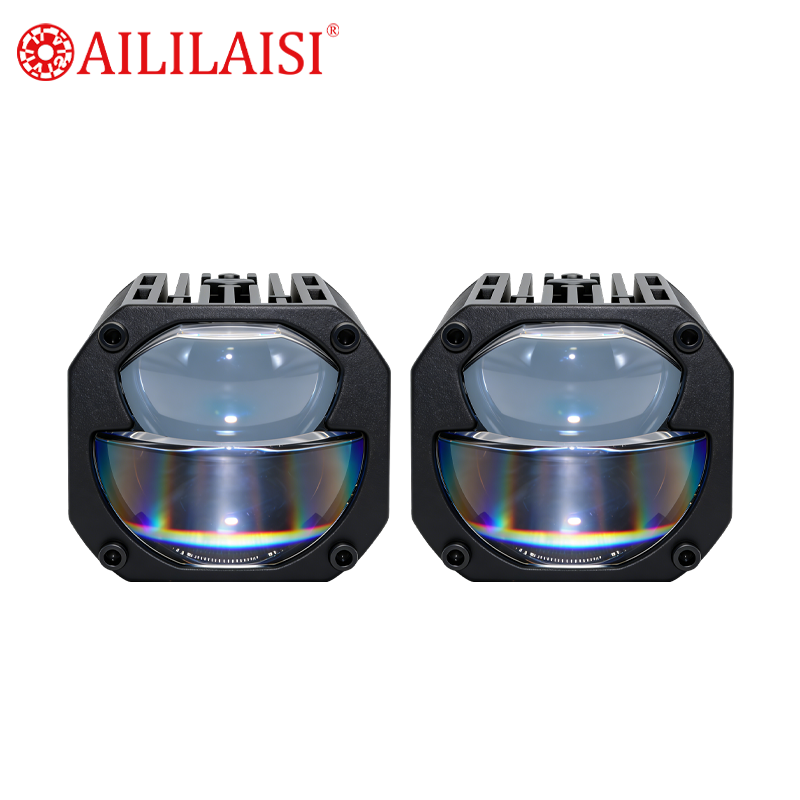 Off-Road Dual Lens Bulb High Power Light Universal Bi-LED Headlight High Low Beam Projector for Car Motorcycle Modification