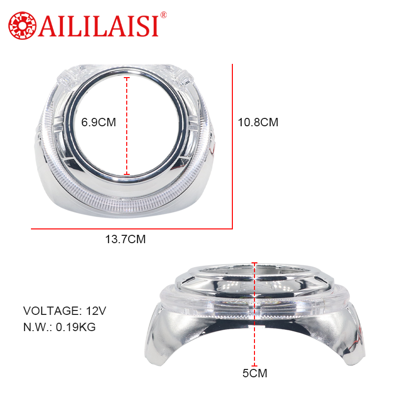 Headlight Assembly with DRL Turn Signal Universal Round Car Headlight Decorative Cover Face Mask for Jeep Wrangler SUV Offroad