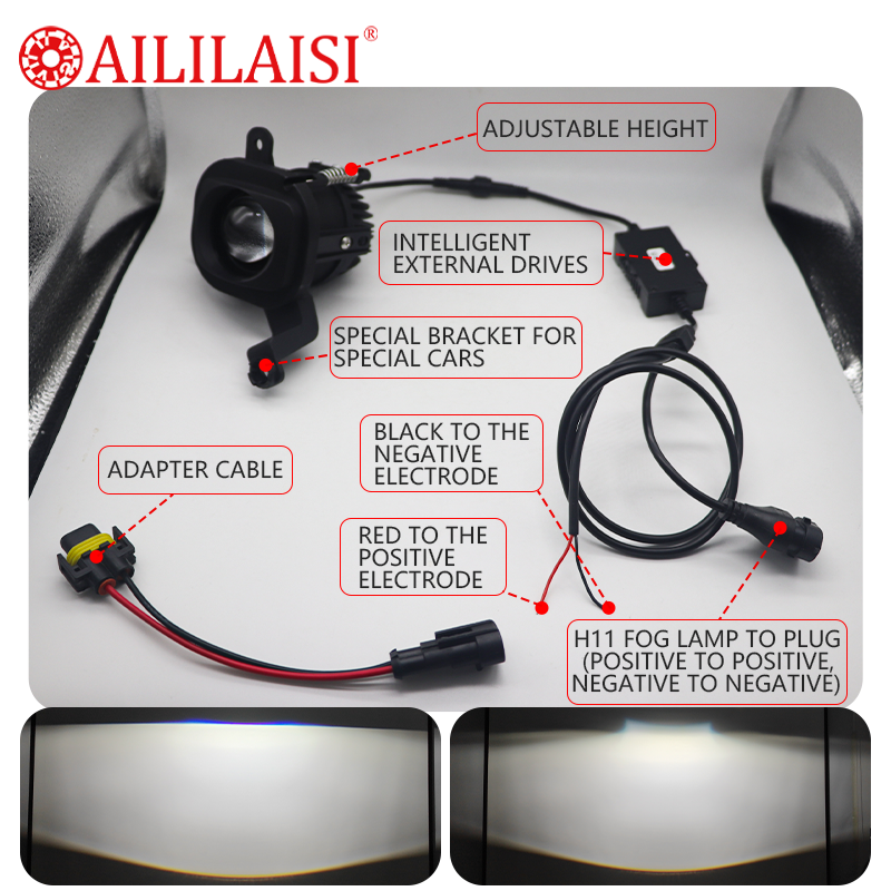 Aililaisi Bi LED Fog Lamp Projector Lights Waterproof and Dustproof 6000K for Jetour C-dm T1 T2 Freedom Xindasheng Car 2023-2025