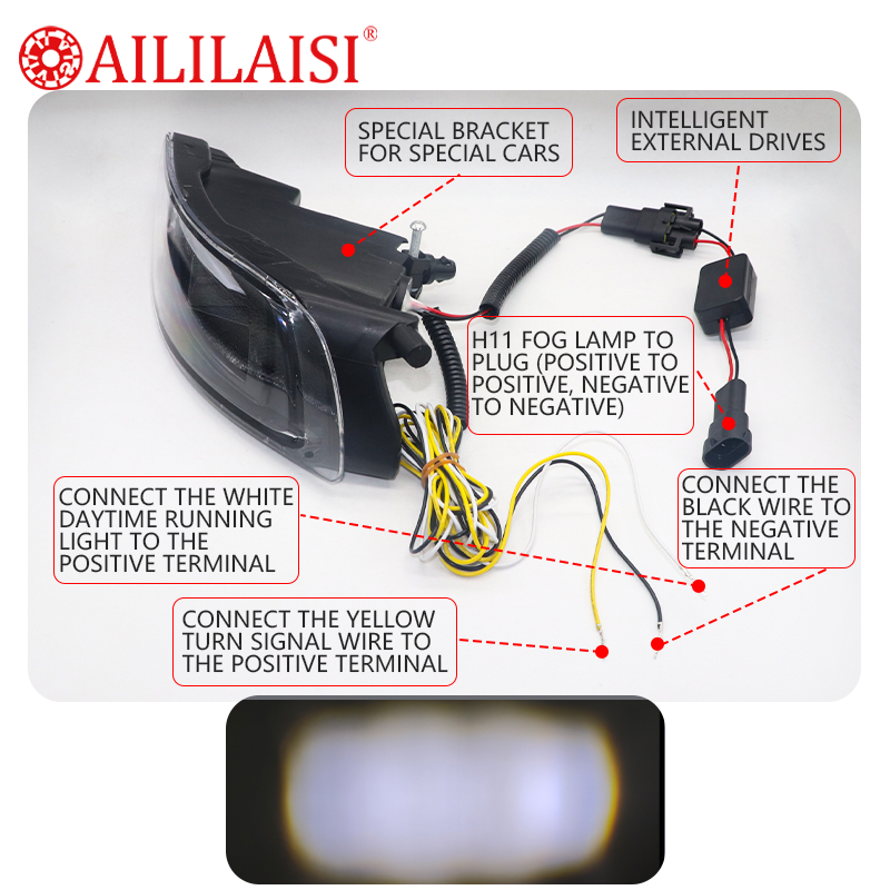 Aililaisi Bi LED Projector Fog Lamp H11 12V Universal for Lexus RX300 RX330 RX350 RX400 2003-2008 Harrier Daytime Running Light