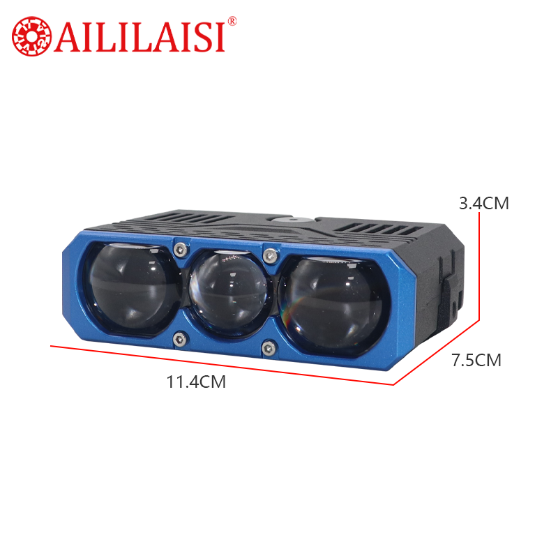 New 3 MINI Lens LED Work Fog Lamp Auto Car Motorcycle Spotlight Fog Light for High Low Beam 12V 90W 6000K Universal Modification