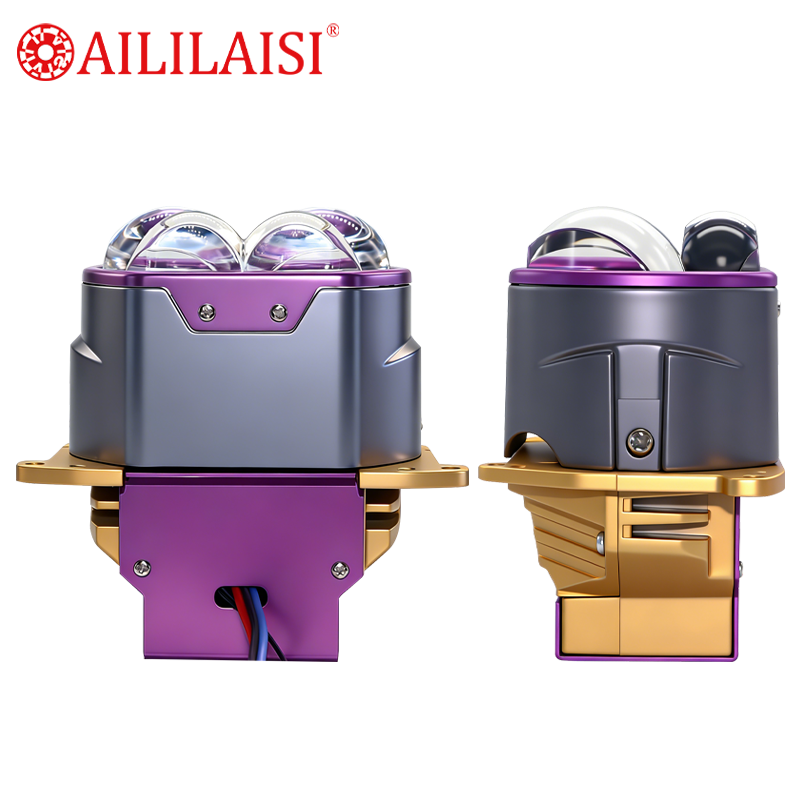 3Inch Four Lens Bi LED Projector Lens Headlight 500% Brighter High Low Beam Universal Car LED Headlight Bulb Auto Retrofit Lamp