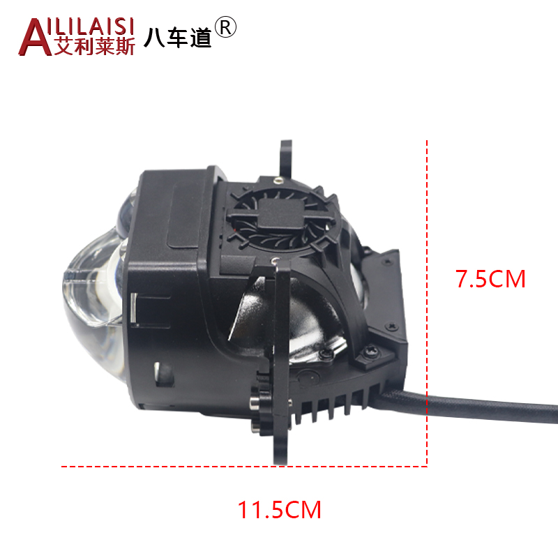 High power 86W fan LED dual beam headlights super bright high and low beam spotlight square dual direct laser lens headlights