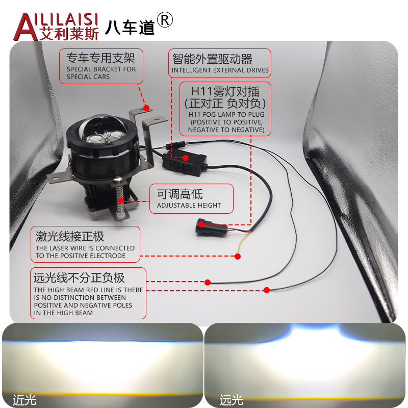 Aililaisi Bi Led matrix Beam Fog Lamp Laser Lights Projector Car Luces Para Auto for chevrolet Sail Lova RX 2015-2018 Cobalt