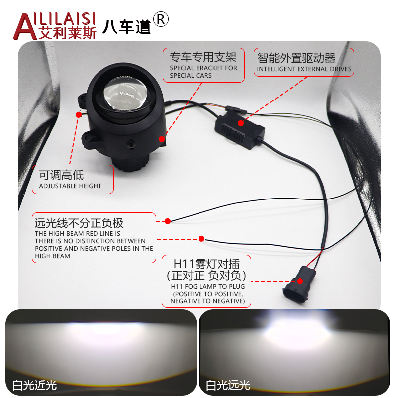 AIlilaisi 2.0 Inch Fog Lamp Lens Projector Light Bi Led for BMW 3 2 5 Series E92 E93 GT F07 F22 F23 F10 F11228i 230i 328i 328xi