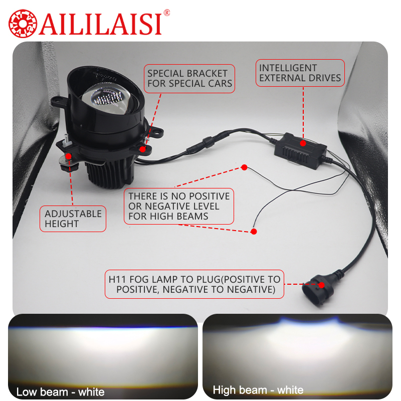 Aililaisi Bi LED Projector Lens Fog Light 3Inch 80W New Condition Fog Lamp for Toyota Lexus Subaru Suzuki Visibility Enhancement