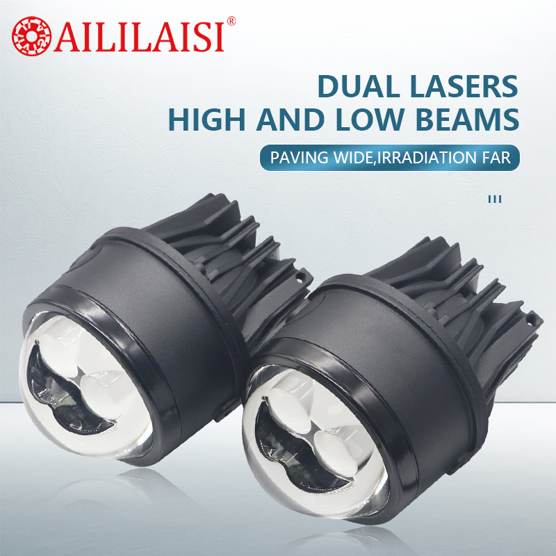 Aililaisi 3Inch 180W Matrix Bi LED Dual Fog Lamp Projector Lens Hi Low Beam Car Driving Lights New Laser Bifocal for Universal