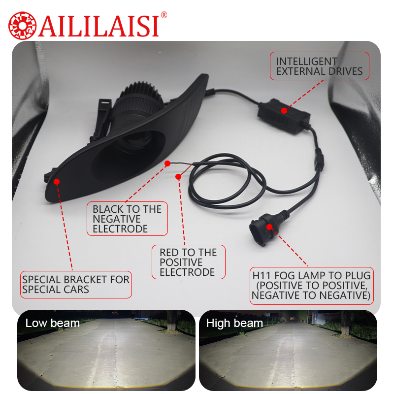 Aililaisi Bi Led Projector Fog Lamp Lights 2Inch Laser Lens for Toyota Lexus RX350 Harrier 2003-2006 Car Accessories Headlight