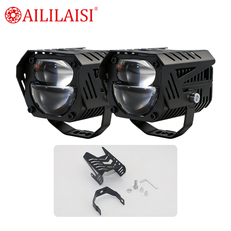 Off-Road Dual Lens Bulb High Power Light Universal Bi-LED Headlight High Low Beam Projector for Car Motorcycle Modification