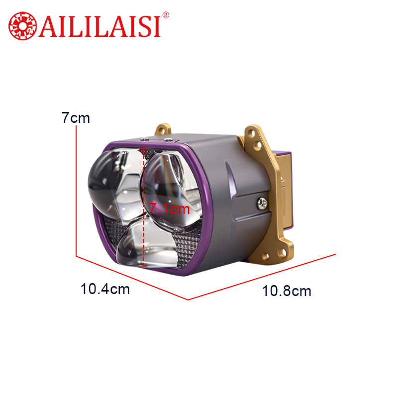 Three Dragons 3 Lens Laser Projector Lens 55W Low 75W High Beam Auto LED Headlight for Car Light Retrofit Modification Universal