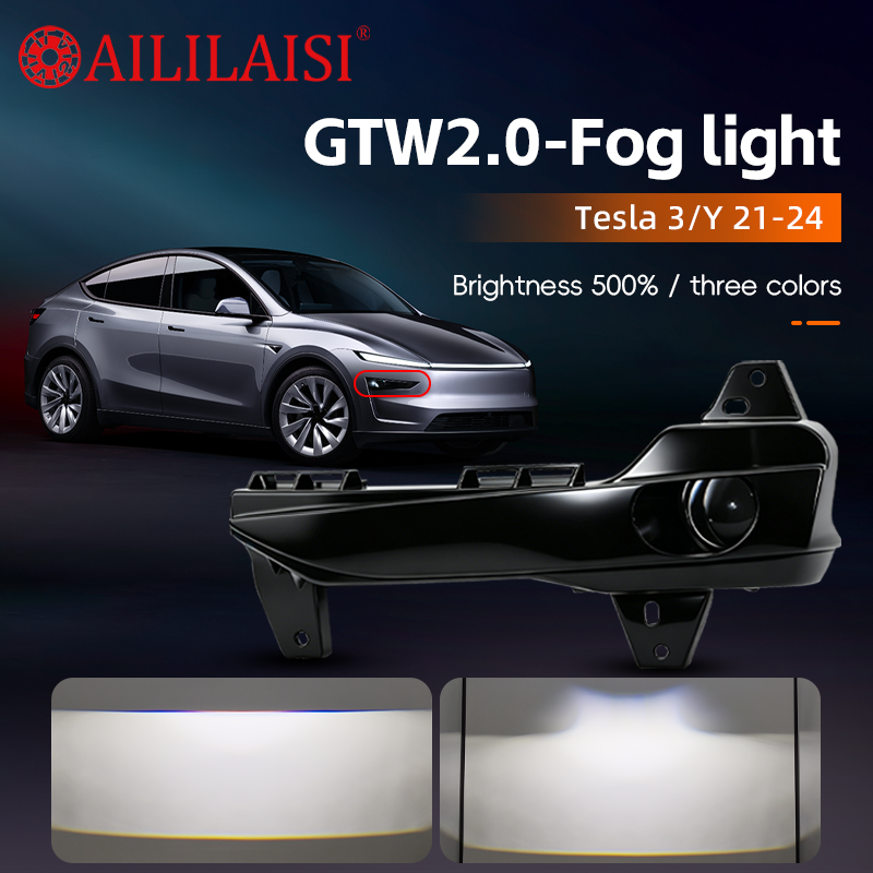 New Bi-LED Projector Fog Light for Tesla Model 3 Model Y 2021-2024 Front Bumper Ultra Bright White LED Driving Lamp Upgrade Kit