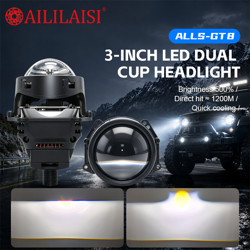 High Power Bi LED Projector Lens Headlight 3Inch Dual Lens Laser Headlamp Super Bright Car Lighting System 12V Auto Modification