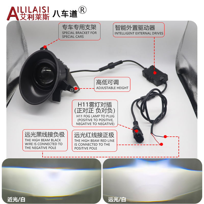 Lens Projector Car BI Led Fog Driving Lights Lamp with laser for volkswagen caravelle multivan benz amarok crafter 2010-2016