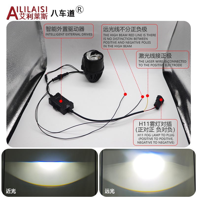 2Inch led fog lights projector laser lens cars driving beam front lamp headlight modification for Universal toyota corolla vios