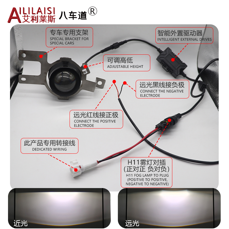 Aililaisi Factory wholesale 2.0inch bi led matrix beam Laser bifocal lens fog lamp projector for LEXUS GX400 460 2014-2022 Year