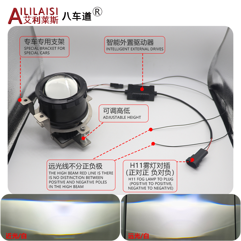 Aililaisi Bi Led Projector Fog Light Car Lamp Laser Bifocal Lens Projector Carlights Luces Para Auto for Bulck Excelle 2013-2015