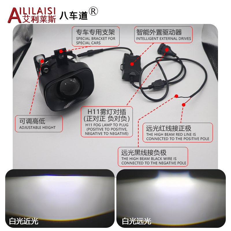 AIlilaisi 3Inch Fog Lamp Lens Projector Light Bi Led for Toyota Subaru Trezia 2011 Suzuki Kizashi Lexus Corolla Prado Prius RAV4