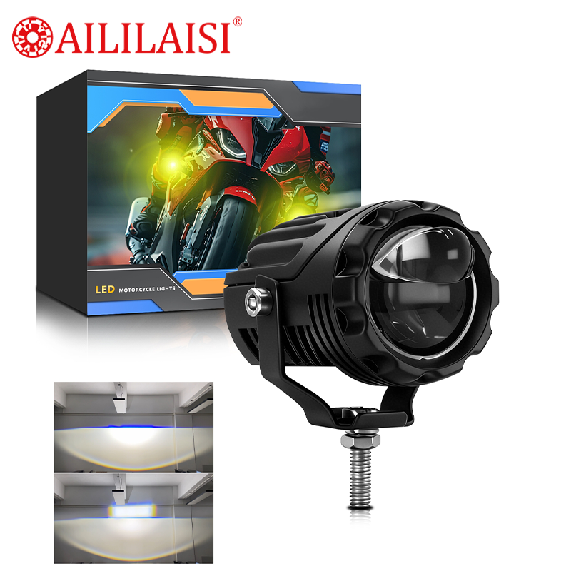 AIlillaisi Motorcycle LED Spotlight Dustproof Waterproof Fog Lamp Multiple Colors Fog Light Driving Lamp for Universal Laser Car