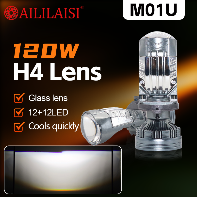 120W Projector Lens H4 LED Bulbs Hi Low Beam for Car Driving Lights 6500K Motorcycle Headlamp Fog Light LED Headlight Universal