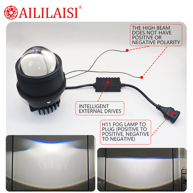 Aililaisi 3 Inch BI LED Projector Fog Lamp Fog Lights High/Low Beam for Infiniti Hyundai BMW Brilliance Vitara Honda Truck Kia