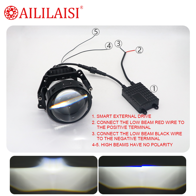 Aililaisi High Power LED Headlight Spotlight Dual Lights 3Inch Bifocal Automobile Modification for Universal Honda Accord 2017