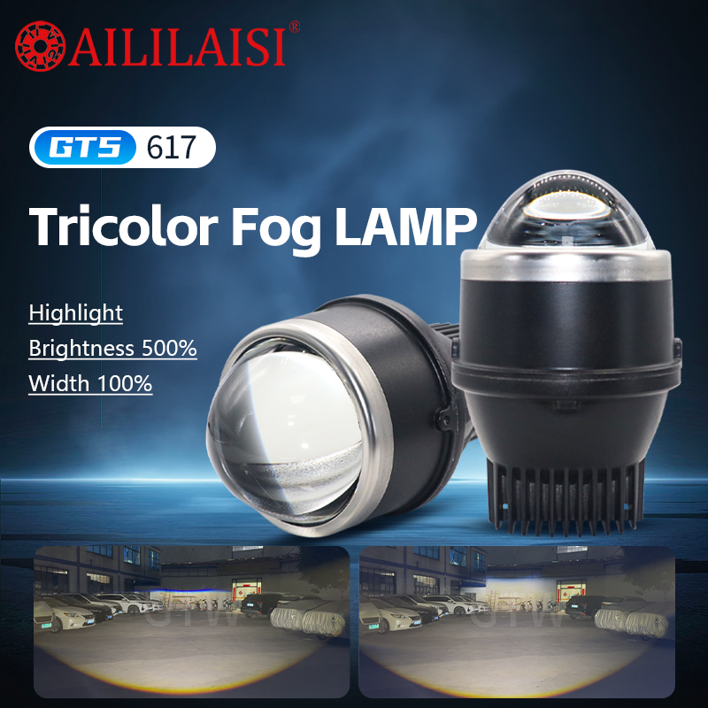 Aililaisi 3Inch BI LED Projector Fog Lamp Lights High Low Beam 3 Colour for Universal Mercedes Glc X253 Mazda 3 2014 Suzuki Fonx