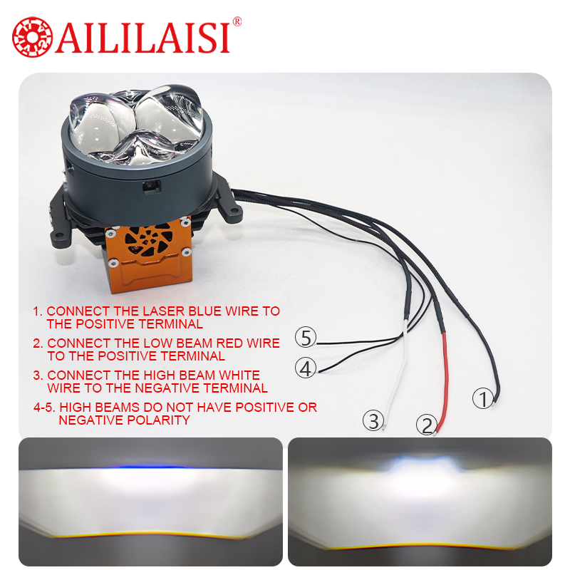 3Lens Bi-LED Projector Headlight Universal Lens for Car Retrofit Triple Cup Bi-Xenon Projector High Low Beam Auto Conversion Kit