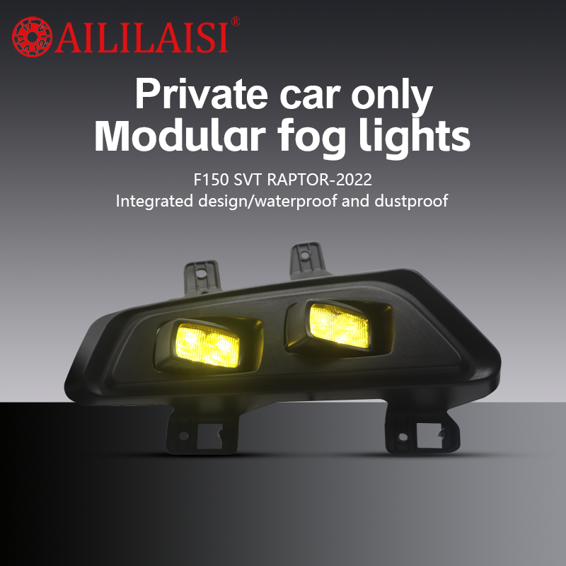 BI LED Fog Light Lamp for Ford F150 Svt Raptor 2022 Body Kit Accessories Car Daytime Running Front Bumper DRL Yellow Foglamp