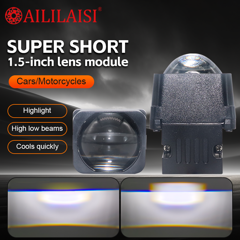 1.5Inch Double Headed Lens Bi LED Bifocal Projector Headlight High/Low Laser Beam 6000K Ambient Lighting for ford fusion BMW E91