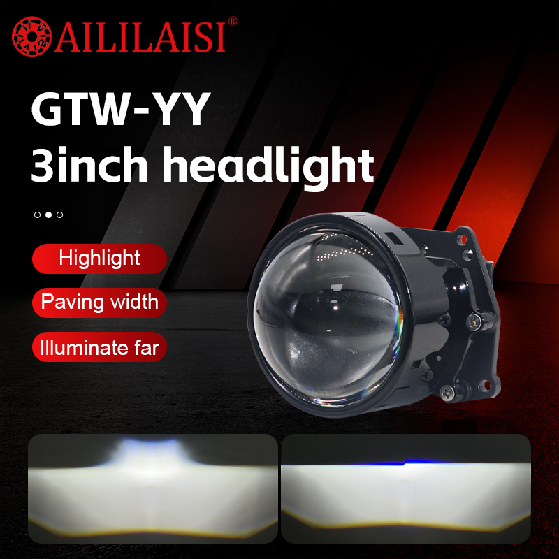 Aililaisi High Power LED Headlight Spotlight Dual Lights 3Inch Bifocal Automobile Modification for Universal Honda Accord 2017