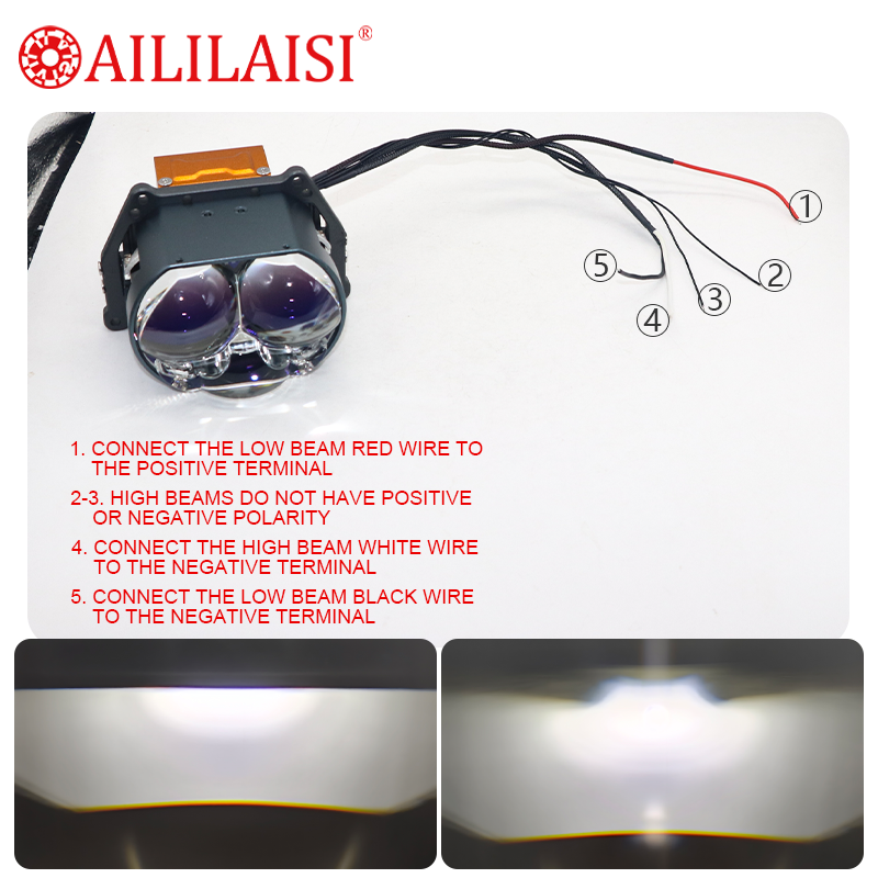 3 Inch Bi LED Projector Lens 6000K Car Headlight Retrofit Lens High Low Beam LED Projector Headlight for Auto Headlight Upgrade