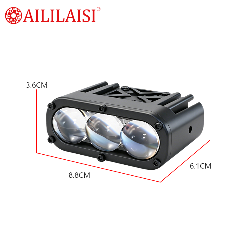 Triple Lens Bi-LED Motorcycle Spotlight Projector Fog Auxiliary Driving Work Light for Truck Offroad SUV 4x4 Exterior Lighting