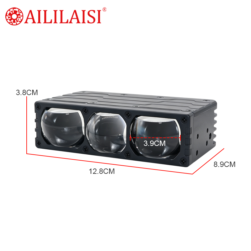 3 Lens Bi LED Spotlight High Low Beam Auto Car Motorcycle Grille Fog Driving Light Universal Exterior Modification Work Lamp ATV