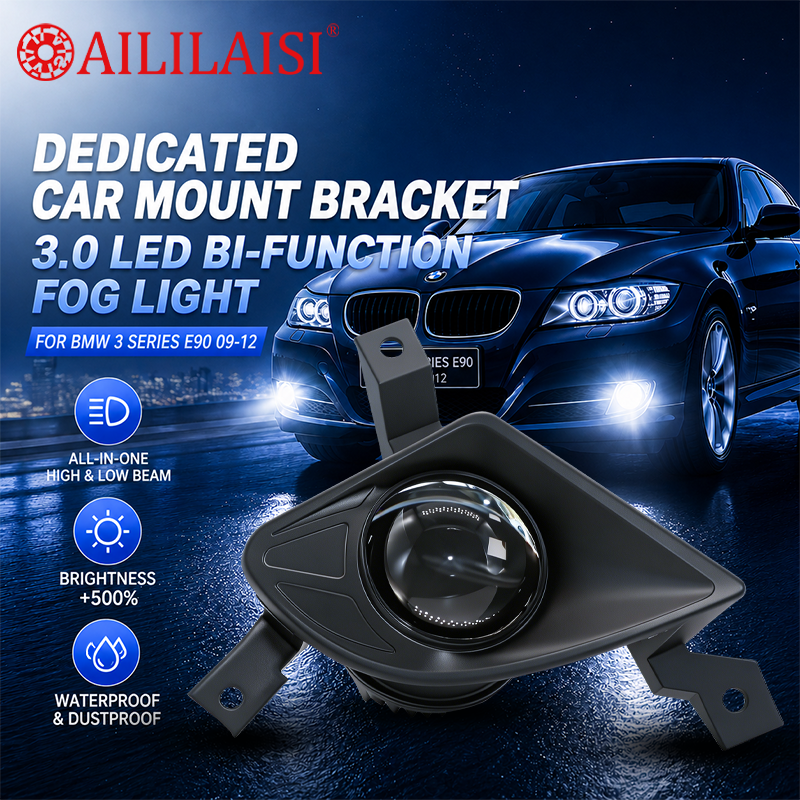 LED Dual Beam Projector Fog Lights for BMW 3 Series E90 2009-2012 3.0L Car Front Bumper Fog Lamp Assembly Plug Play White Light