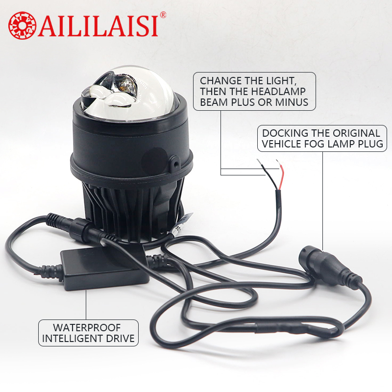 Aililaisi 3Inch 180W Matrix Bi LED Dual Fog Lamp Projector Lens Hi Low Beam Car Driving Lights New Laser Bifocal for Universal