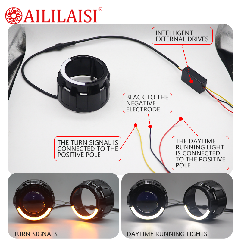 2.5Inch Decoration Cover Lamps Headlamp Daytime Running Light for Universal Motorcycle Car Decorative Led Turn Signals Yellow