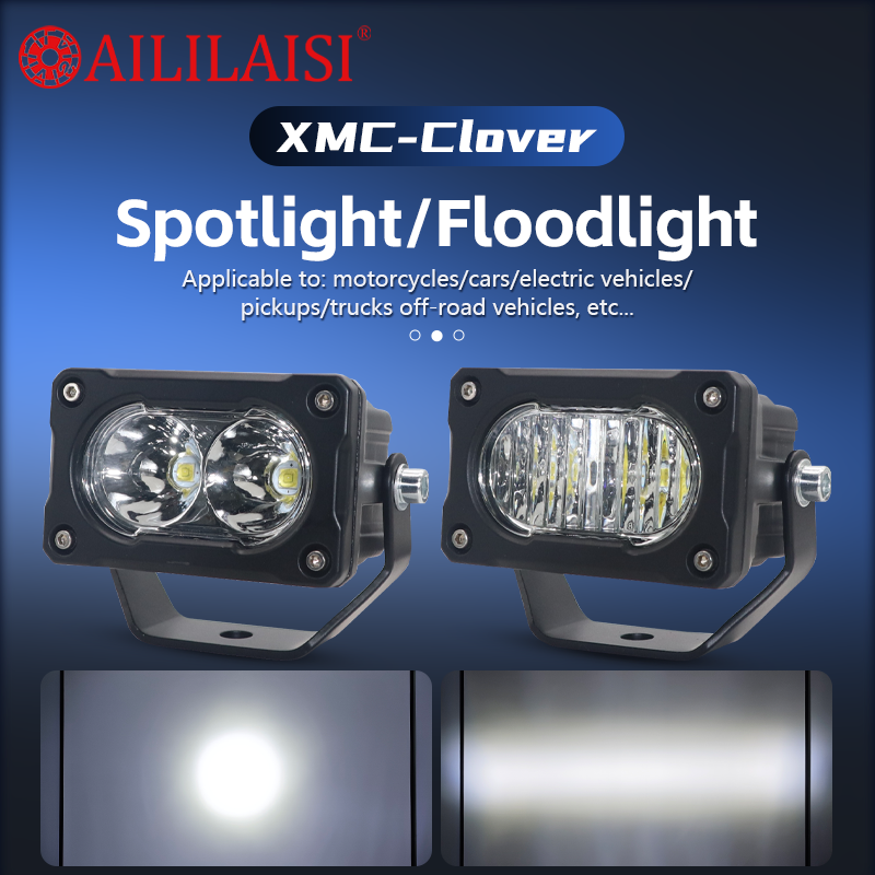 White Led Work Lamp Fog Light Pods White Yellow Motorcycle Row Kit Housing Multi-Function Running Spot Lights Combo Beam Car